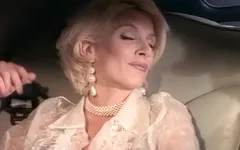 Classy blonde babe gets her ass hole fucked in the limo