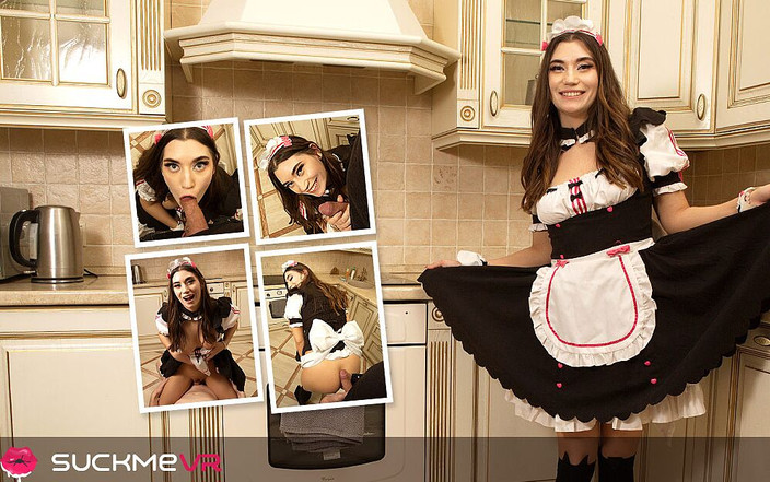 Suck Me VR: Sudut pandangan pertama seks dengan Elise Moon sebagai pembantu rumah...
