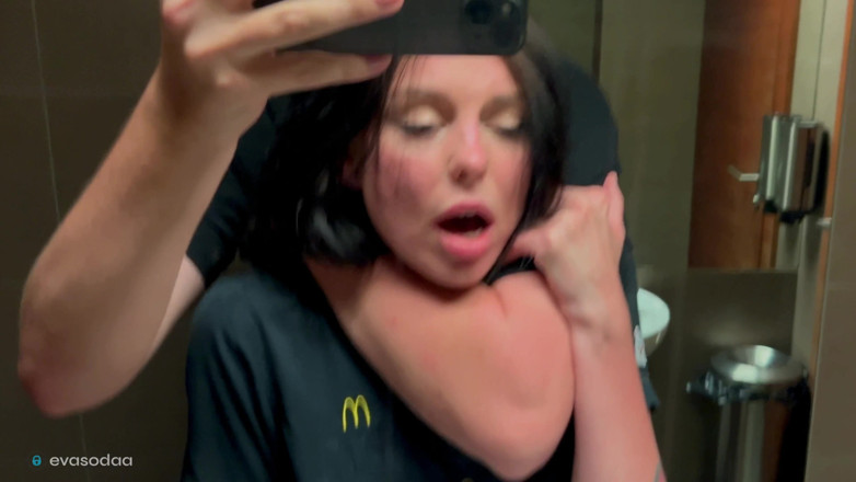 Eva Soda: Risky Sex in a Restroom, Fucked a Mcdonald's Employee Over...