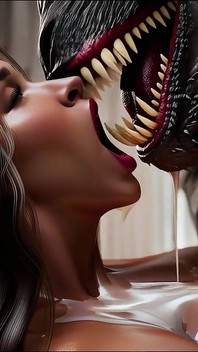 Asmr - монстр на дівчині, дії язиком