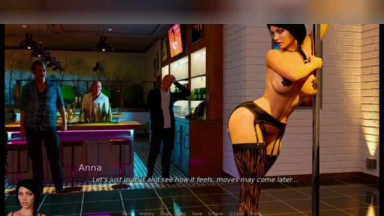 3DXXXTEEN2 Cartoon: Anna mengusahakan tiang penari telanjang dan kamera web. Lucah 3D - seks...