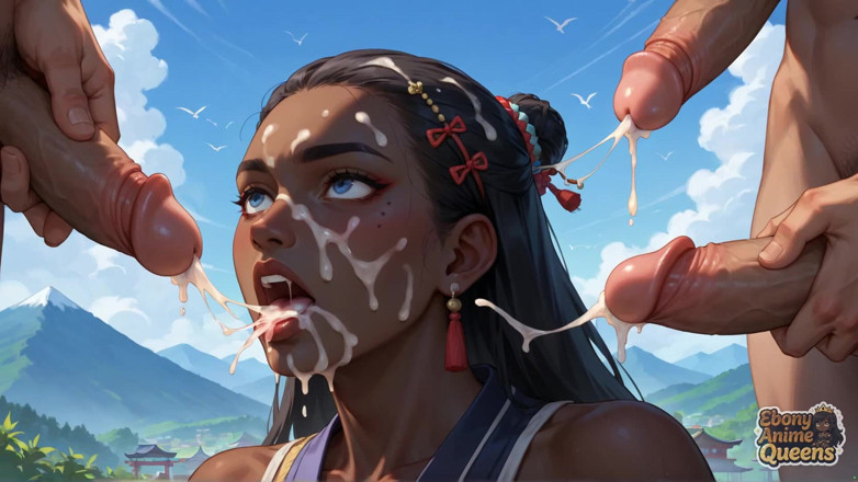 Ebony Anime Queens: 흑형 대물 에 따먹히는 거유 밀프