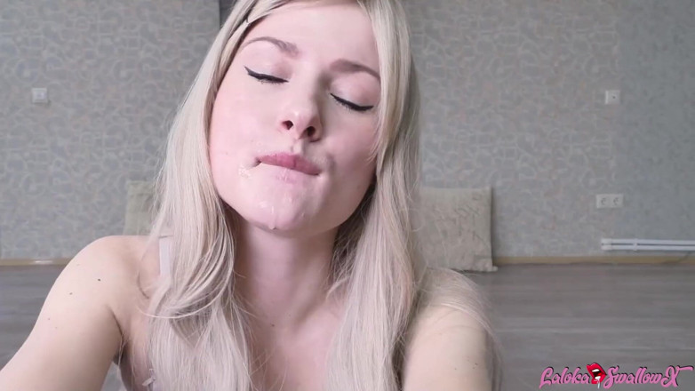 Laloka4you: POV sexy přítelkyně kouří po práci - sperma v ústech