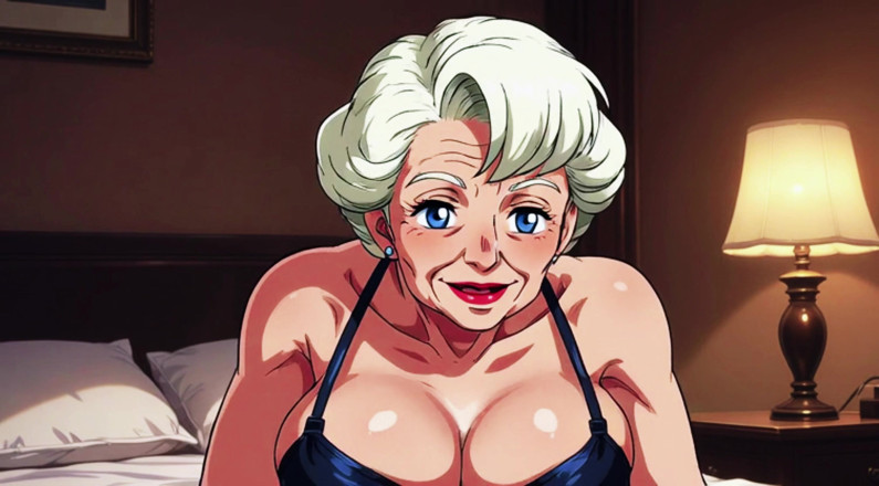 AI Porn: Ai Granny Deep Cleavage Tease zblízka