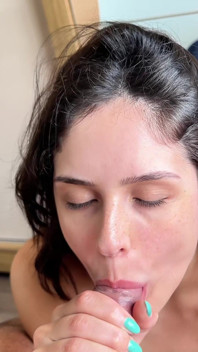 Horny Wife Swallows Big Load of Cum