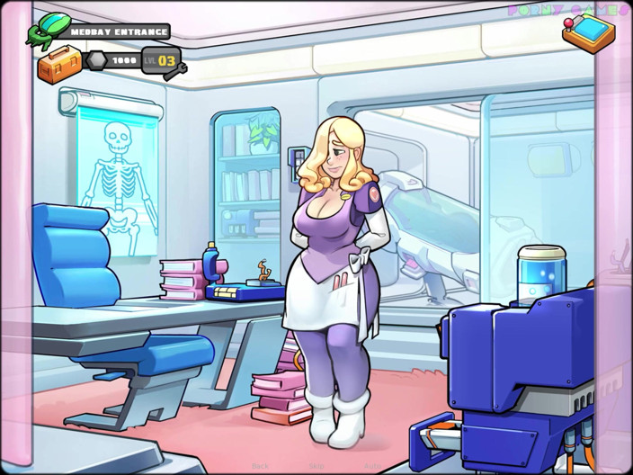 Porny Games: Penyelamatan Angkasa - Tratment seks dengan doktor blonde miang