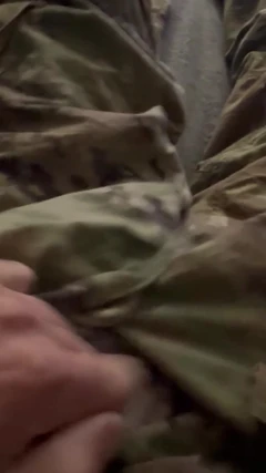 Soldier Uses Vaseline and His Cock to Have Fun Wearing His Uniform and Sarge's Boxer Shorts!