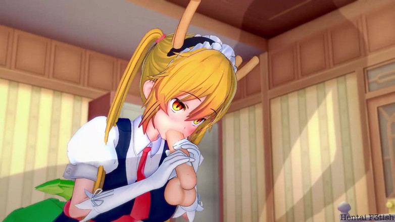 HentaiF3tish: Dračí služka slečna Kobayashi hentai: Tohru dostává obrovskou nálož