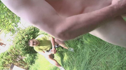 German amateur - 100% German hardcore videos: Tattooed brunette gets spitroasted at outdoor sex audition
