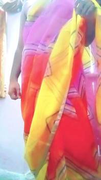 Indian Gay Crossdresser in Rainbow Saree Making Pride for Lgbt XXX