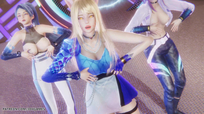 3D-Hentai Games: Mmd Kpop Demon Hunters - Huntrx - Golden Ahri Akali Kaisa Sexy...