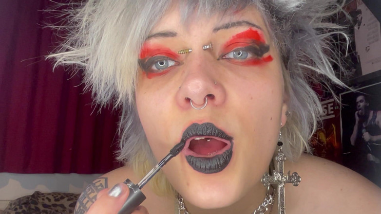 Glitterqueen1999: Фетиш помади, інструкція з дрочки, дрочка, заохочення табу, чорна помада, брудні розмови, glitterqueen1999