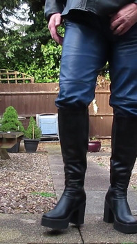 Blue and Black Leather