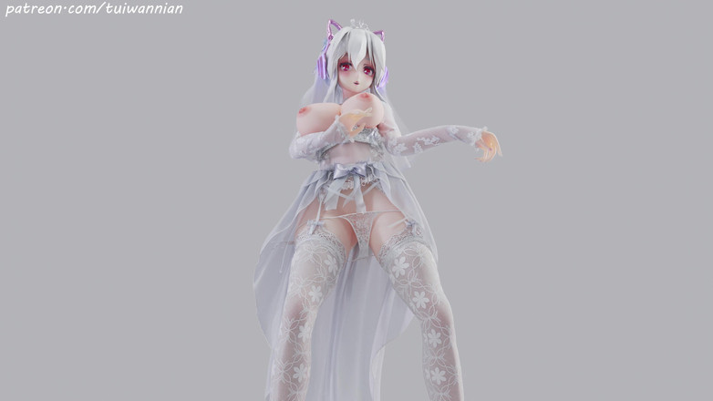 MikuMotion: [mmd] Weak T-ara Bridal Erotic White Silk Wedding Dress
