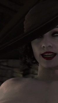 Futa Lady Dimitrescu impregnuje svou ochotnou služku / Resident Evil Futanari / maska radosti