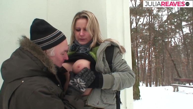My German Amateurs: Blonde bitch enjoys riding a fat cock in the snow