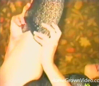 Homegrown Vintage: A horny blonde shows off her underwear collection