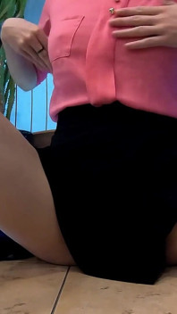Hot Student in Short Skirt Fucks Her Pussy with Vibrator