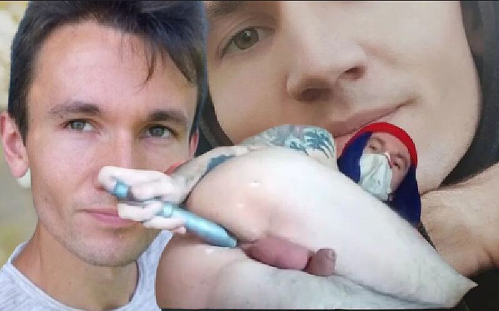 SexyBoyGay2023: 被动的男孩并不后悔他的菊花，像妓女一样抽插他的大鸡巴并呻吟，被打屁股并拳交捆绑SM