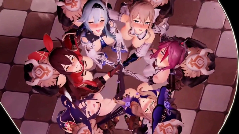 NSFWOtaku: Genshin Impact - Monstandt Sex Party - 3D Hentai Animace