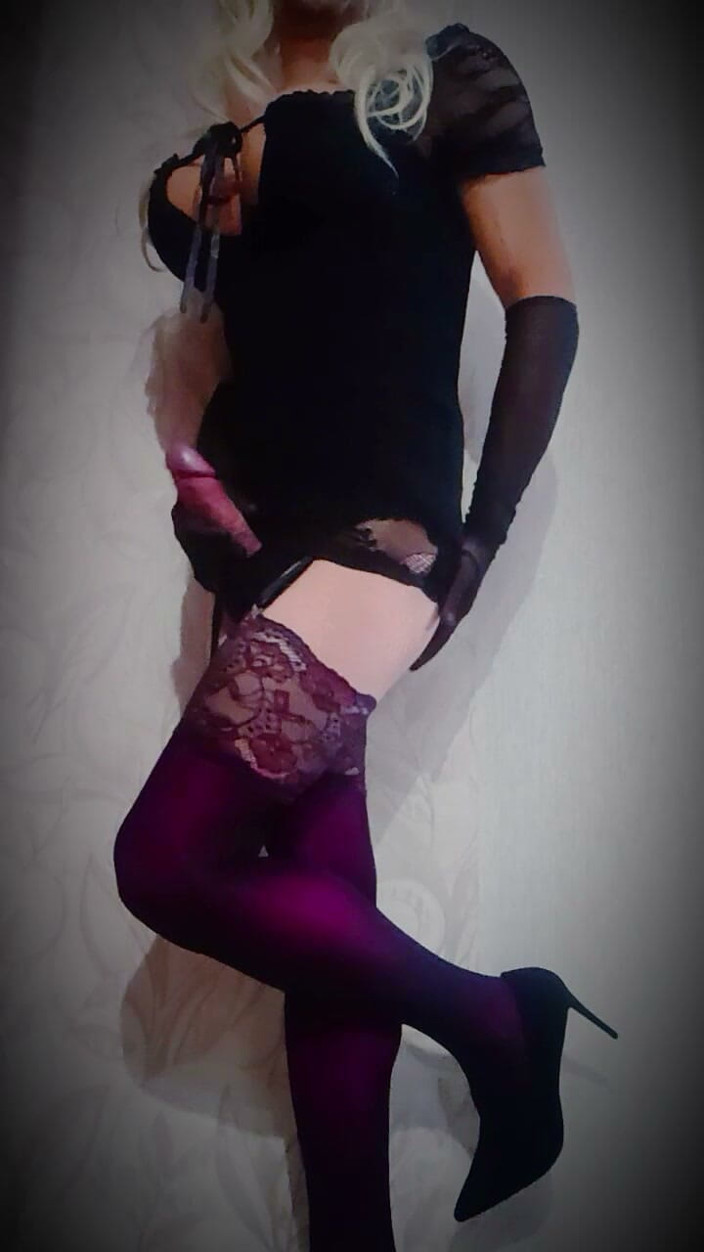 Dasha Navee: Crossdresser in a Black Dress