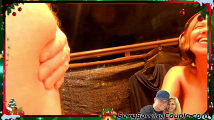 SexyGamingCouple: Obciąganie na ganku z niespodziewanym cumm na twarzy. Reakcja znów...