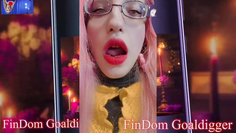 FinDom Goaldigger: 为大红唇撸管改造