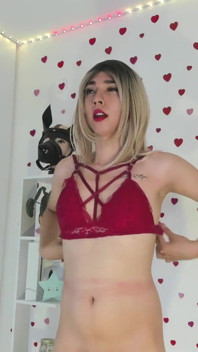 Ladyboy Changing Clothes, Cosplay From Runa to Red Lingerie