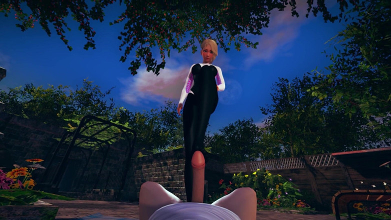 Waifu club 3D: Gwen Stacy footjob