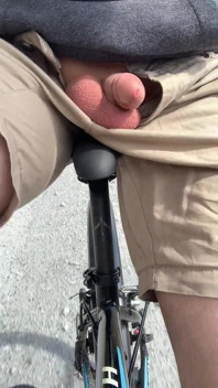 Forest dick flash, bike ride, young boy, amateur