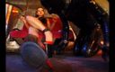 Absolute BDSM films - The original: Девушка с большими сиськами в латексном платье унижает фут-фетиш с блондинкой в маске, стояющей на коленях