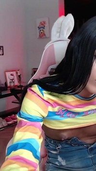 Sexy Ebony Trans Camgirl Strokes Her BBC for Pride 2024