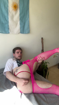 Cute Femboy in Fishnets Fucks His Bubble Butt and Moans - 4/30 Days Anal Challenge