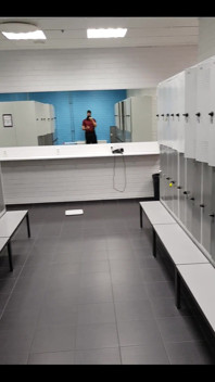 At the gym locker room