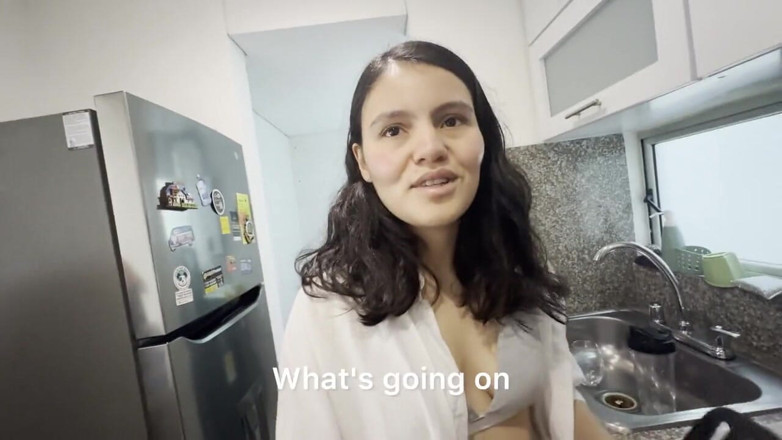 scarlettandc: Lesbian Sex with My Husband's Stepsister in the Kitchen While...