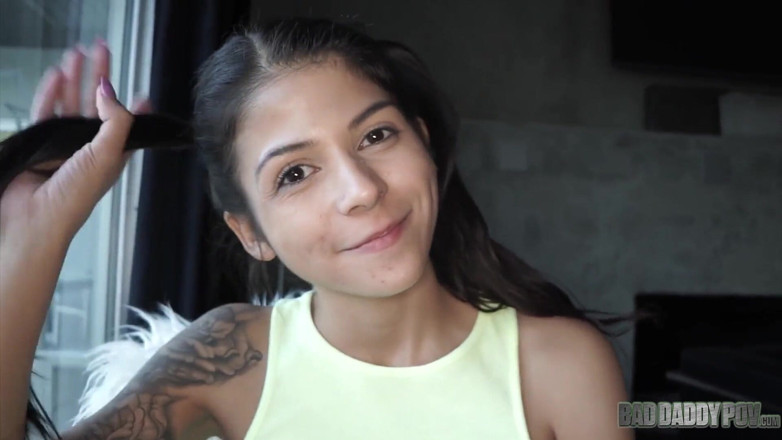 BadStepFamilyPov: Sadie Pop 1, cute and petite teen likes her stepdaddy's cock
