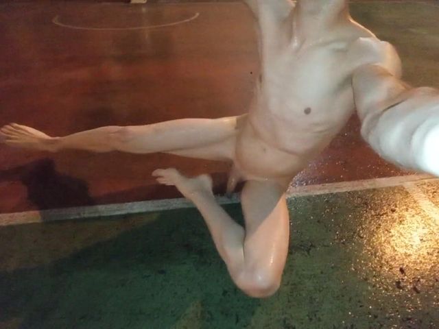Totally Naked Outdoor Playing with Piss and Cum with No Hands (PublicNudes)