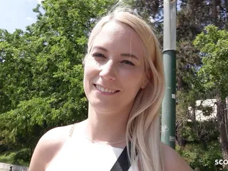 German Scout - Sexy PAWG girl Sharon pickup and rough eye rolling orgasm casting fuck