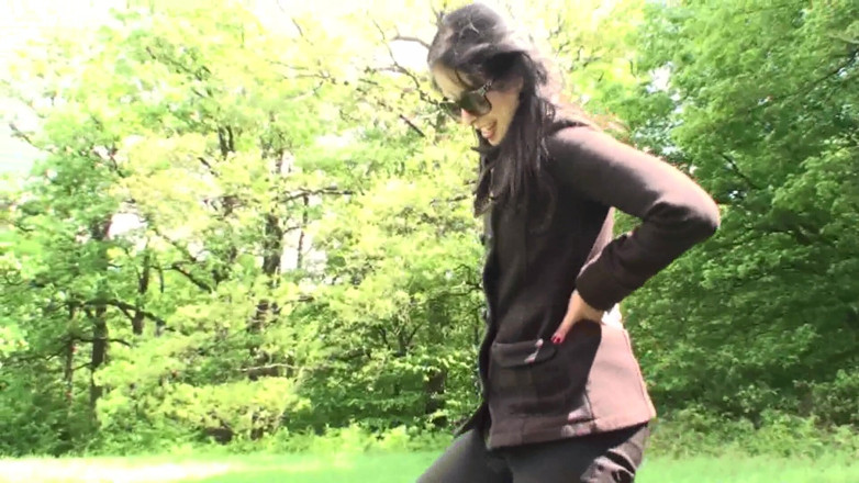 Femdom Austria: Outdoor trampling punishment with muddy shoes
