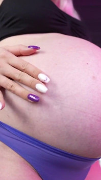 Oil & Leather Pants! 9 Month Pregnant Orgasm!