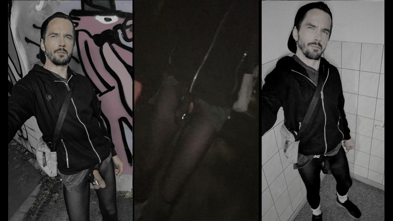 kinkygaynudist: Jalan-jalan di dalam kota dengan legging tembus baju (bulge meggings)