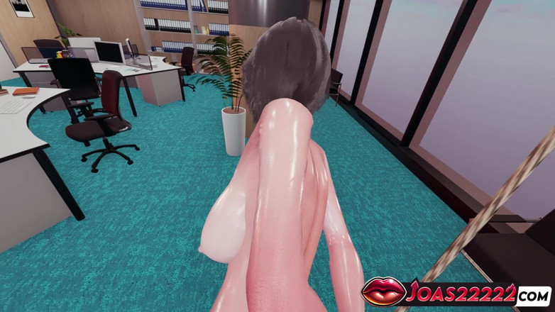 Joas22222: Hatsune Office 3D animace - cowgirl jízda, spooning šukání, svázaná doggystyle creampie v...