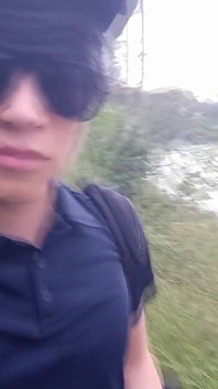 This Asian Gay Twink Has Something Shoved up His Ass and Sticking Out of His Butt as He Walks in Front of Everyone