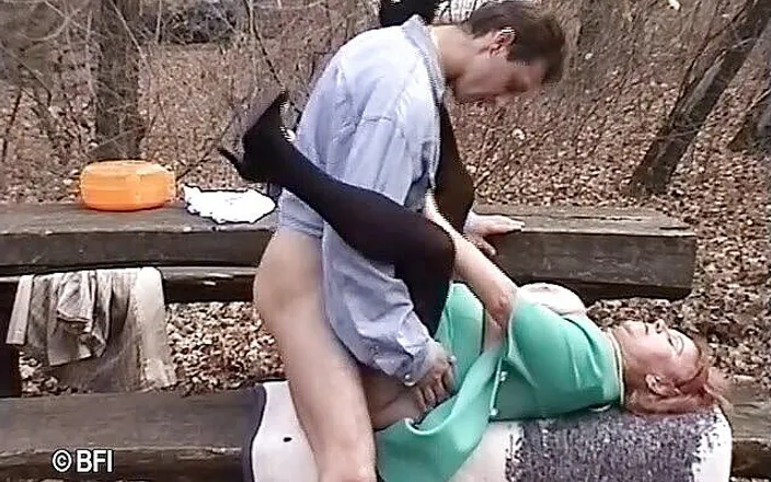 Nasty matures and dirty grannies club: Granny sex in the woods