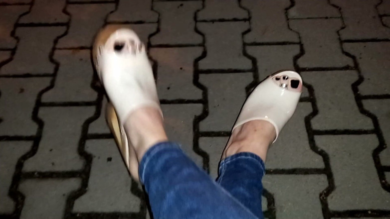 Heelex: Nude High Heel Wedges