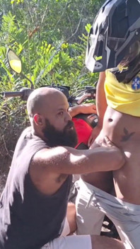 Stepfather Barbudo - the Deviation of the Motorcycle Courier Intense Sex in the Woods.