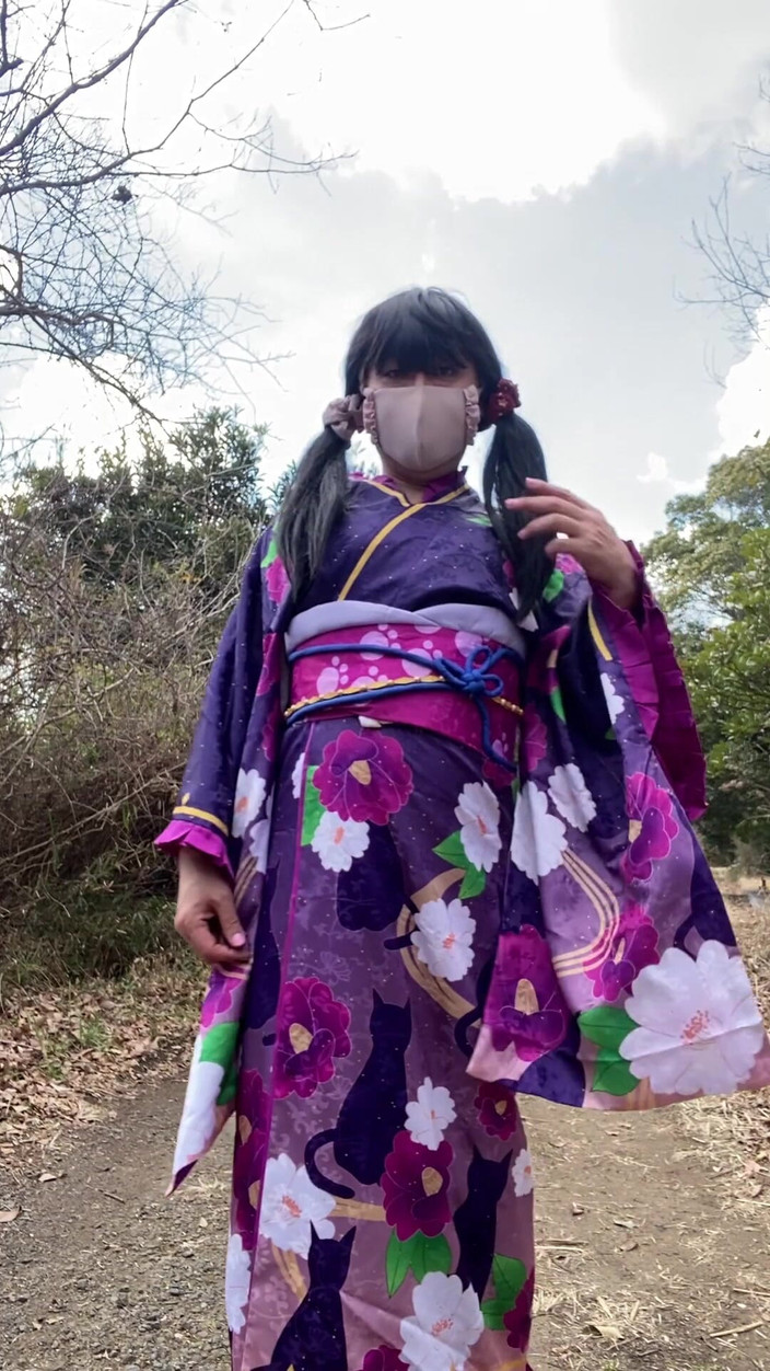 megu2002: No.112 la bellezza del kimono naturale appare nella campagna d'inverno...