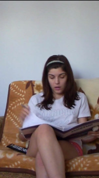 Sexy Teen Making Her Homework in Tight Short Pants