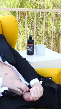 Bearfilms - Silver bear Rusty Mcmann jerks off solo and cums