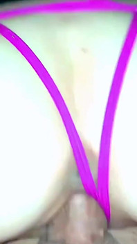 Cute Spinner in Gstring Rides Fat Dick